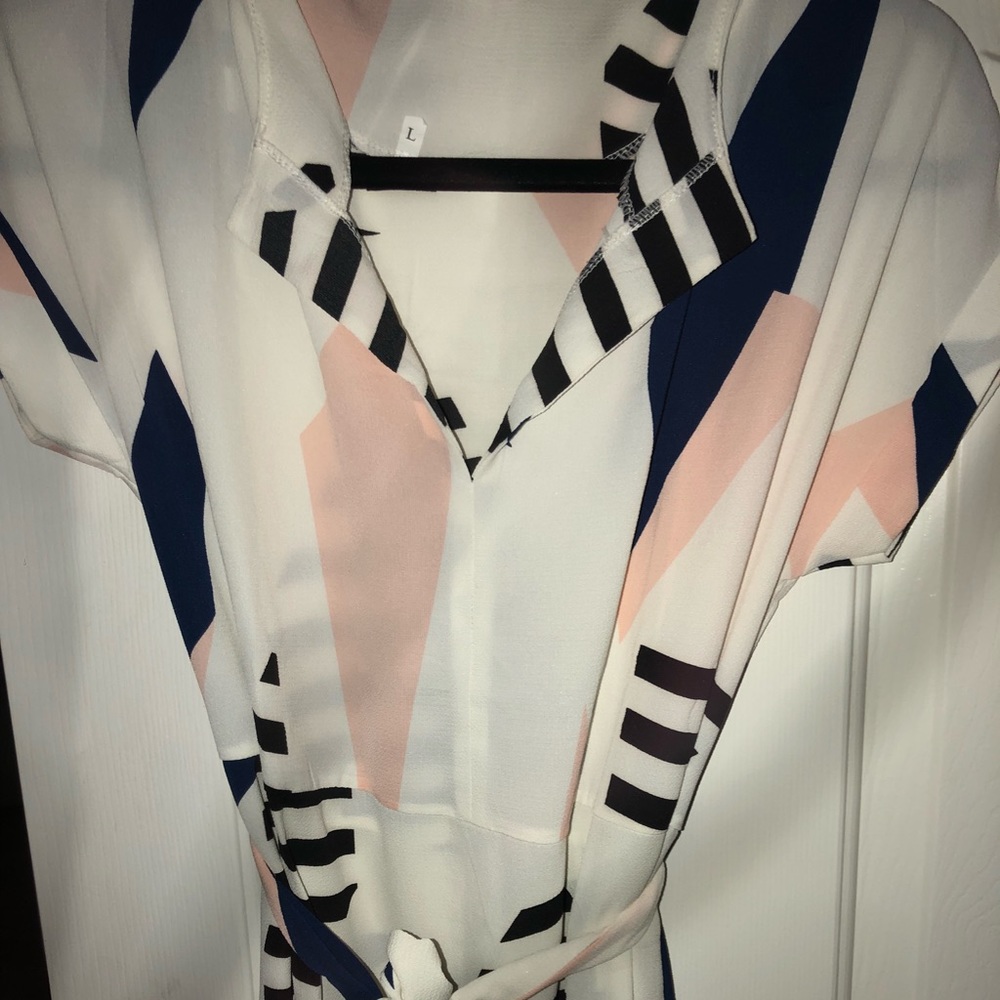 Multi Colored White Dress